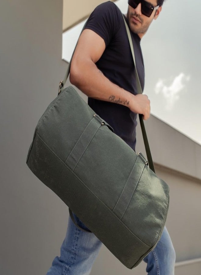 Mona B 30L Travel Duffle Bag for Men and Women with Adjustable Shoulder Strap - Green - Image 2